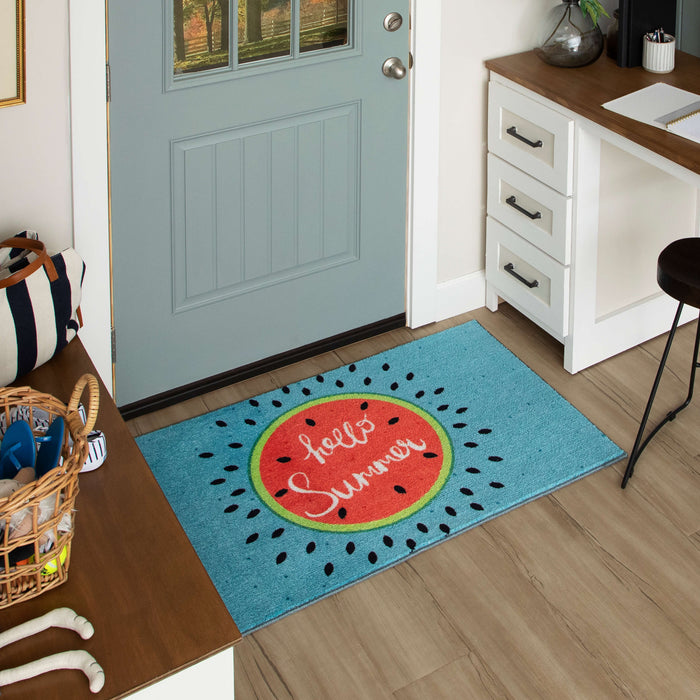 Hello Summer Blue & Red Accent Rug