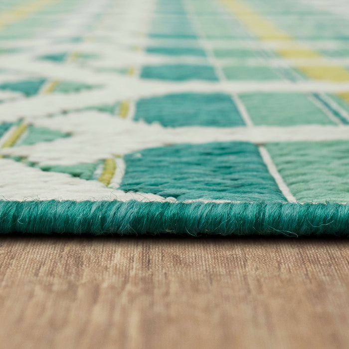 Jackson Trellis Teal Area Rug