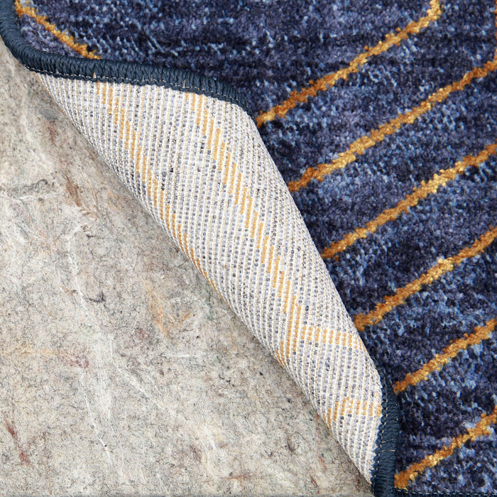 Hexagon Lines Indigo Area Rug by Scott Living