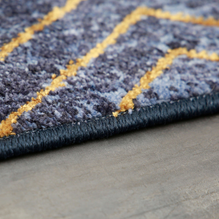 Hexagon Lines Indigo Area Rug by Scott Living