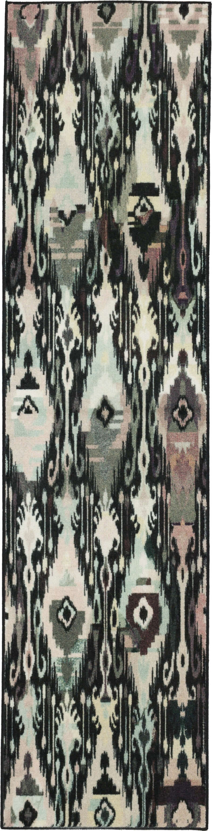Technicolor Ikat White & Gray Area Rug
