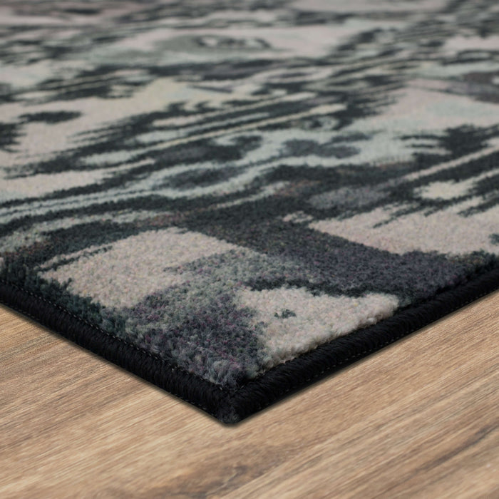 Technicolor Ikat White & Gray Area Rug