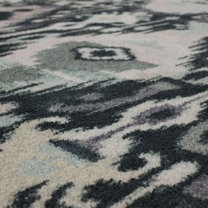 Technicolor Ikat White & Gray Area Rug