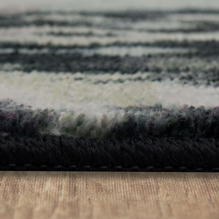 Technicolor Ikat White & Gray Area Rug