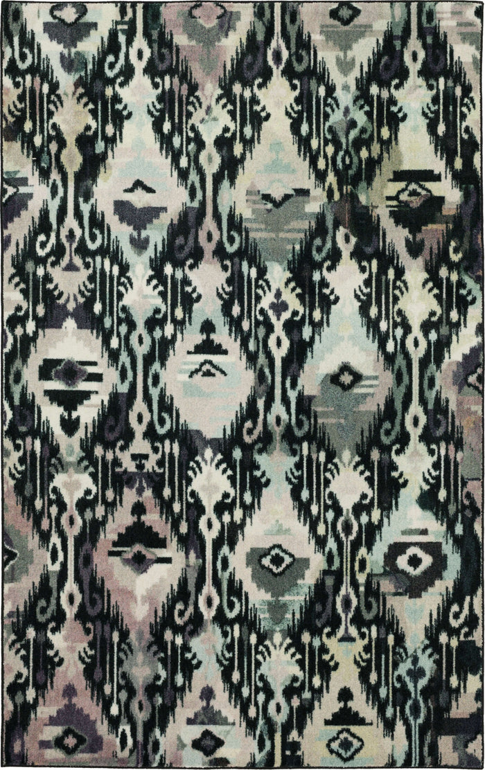 Technicolor Ikat White & Gray Area Rug