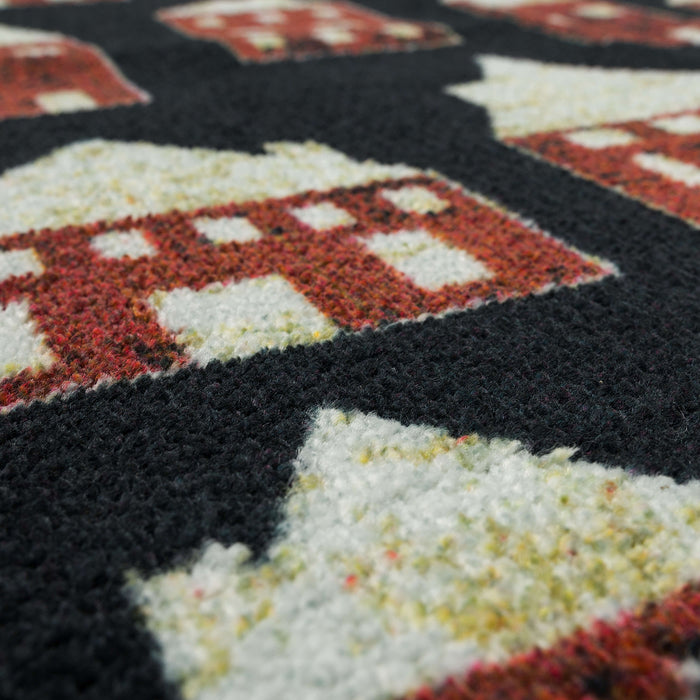 Holiday Cottages Black Accent Rug