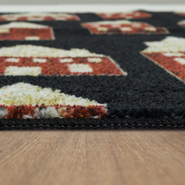Holiday Cottages Black Accent Rug