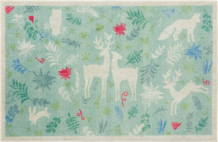 Holiday Forest Aqua Accent Rug