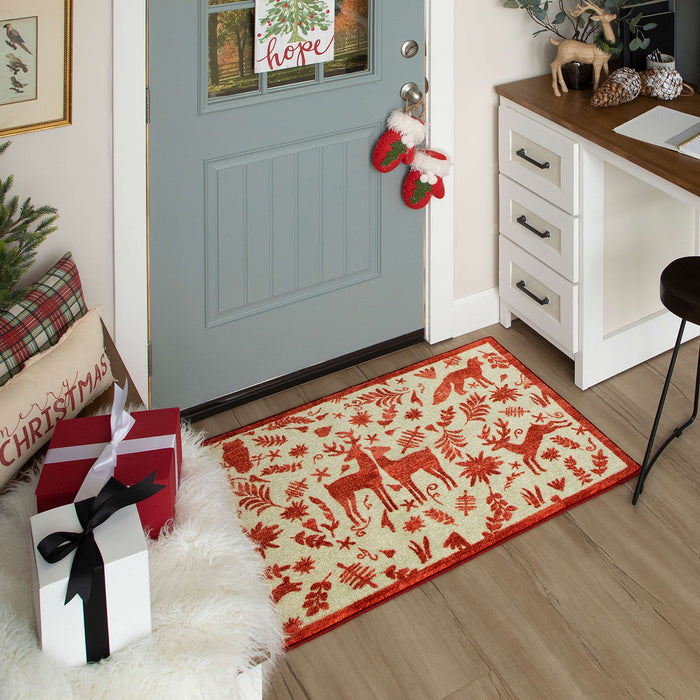 Holiday Forest Red Accent Rug
