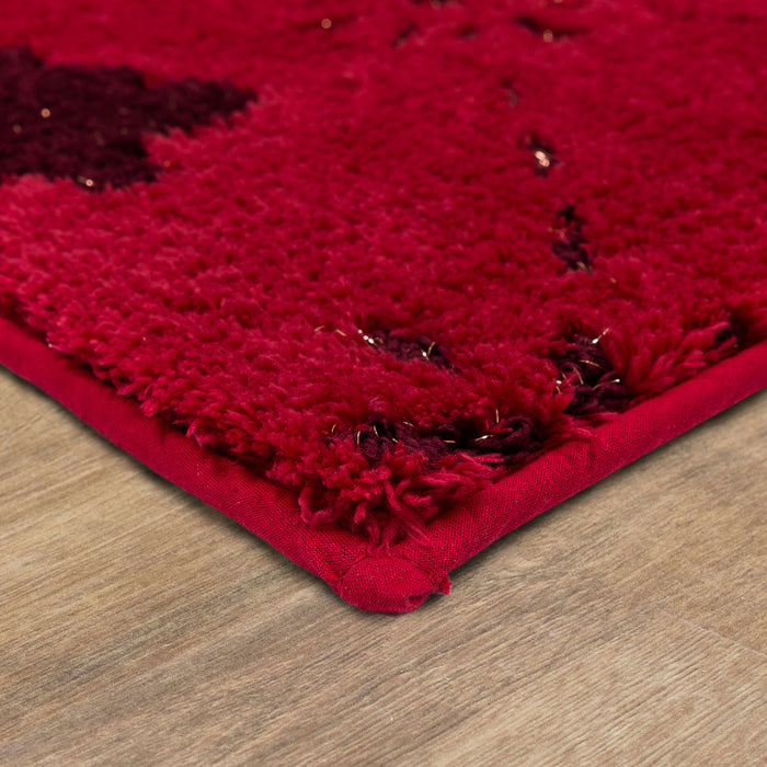 Holiday Trees Red Bath Mat