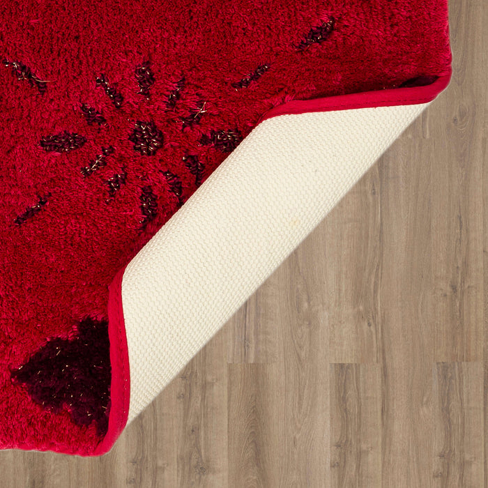 Holiday Trees Red Bath Mat