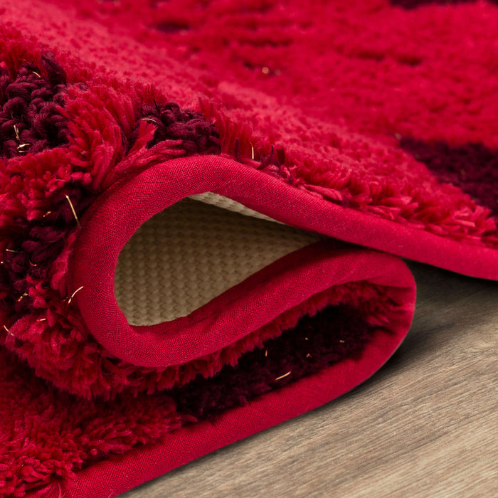 Holiday Trees Red Bath Mat