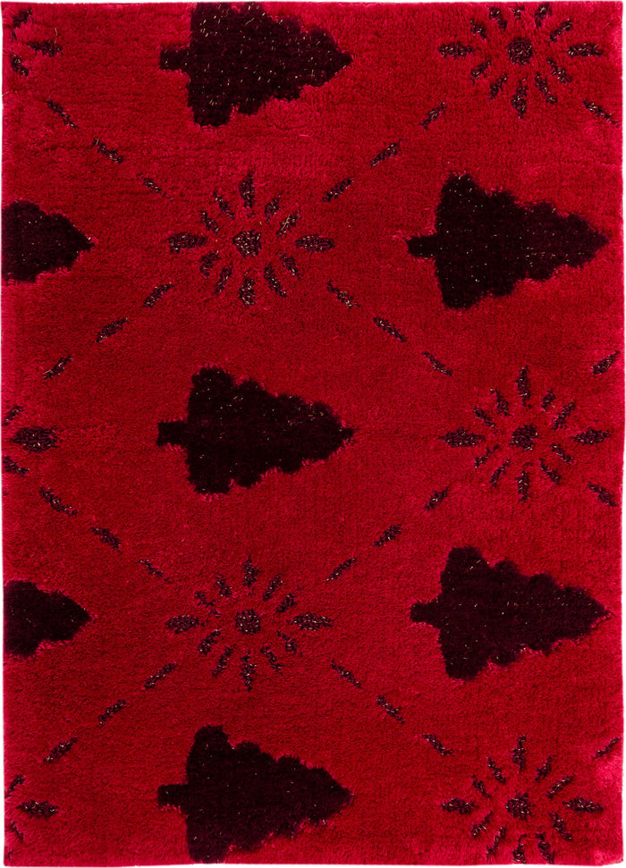 Holiday Trees Red Bath Mat