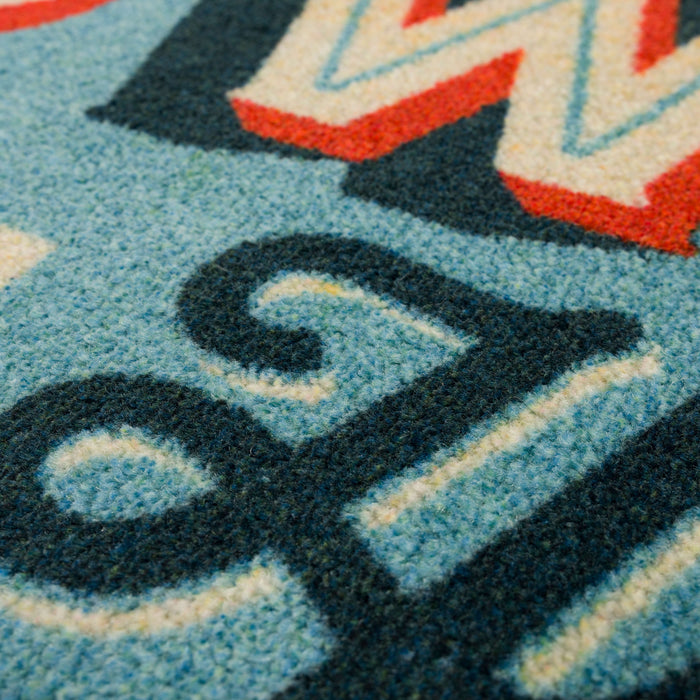 Home Sweet Home Blue & Red Accent Rug