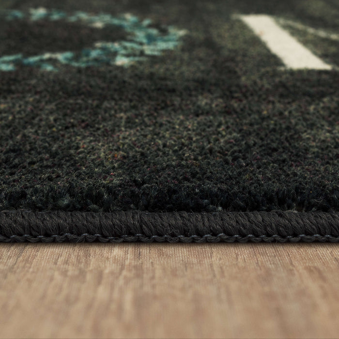 Wreath Home Black Accent Rug