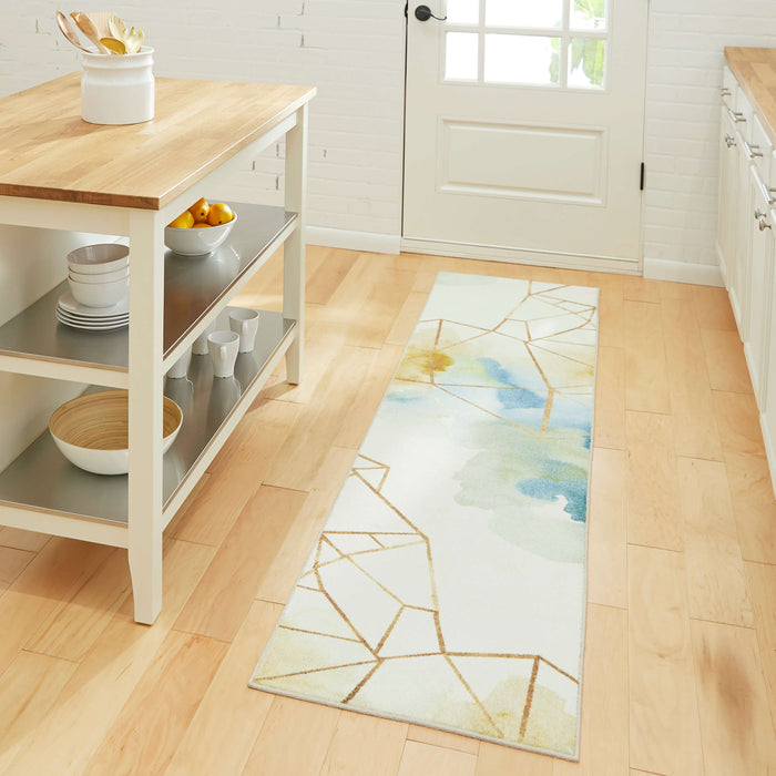 Technicolor Mirage Water White & Blue Area Rug