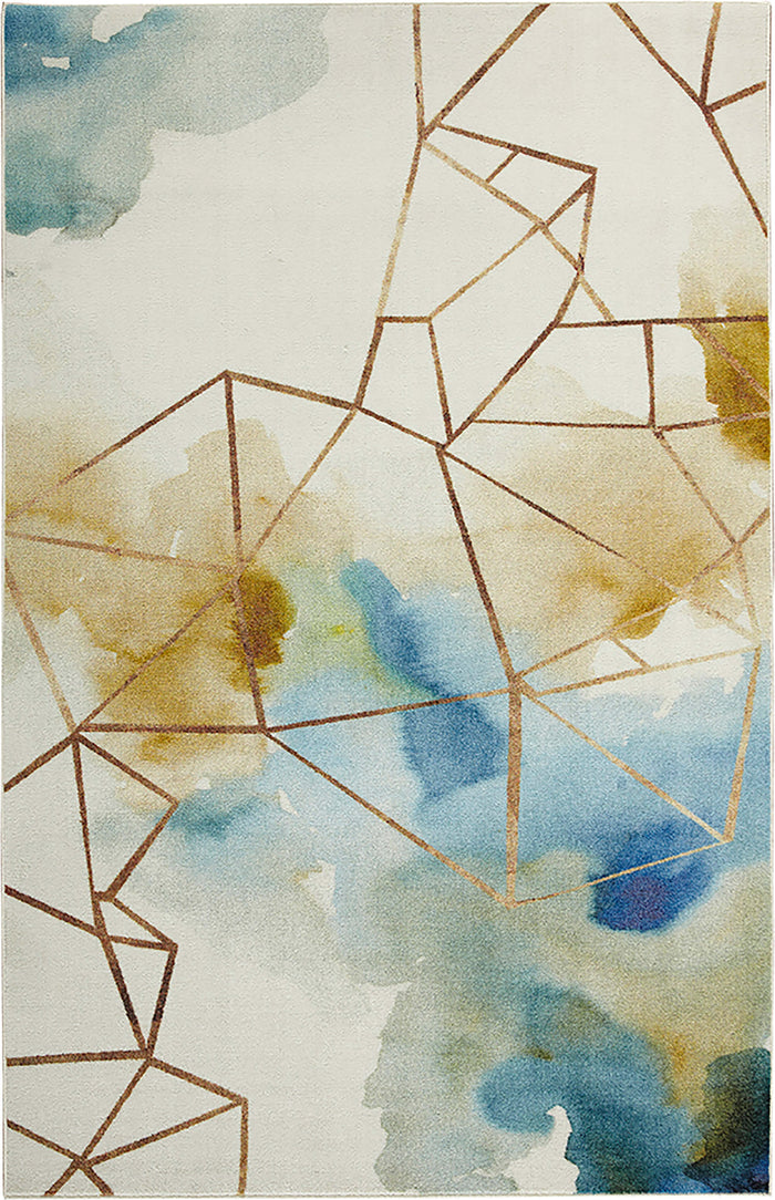 Technicolor Mirage Water White & Blue Area Rug