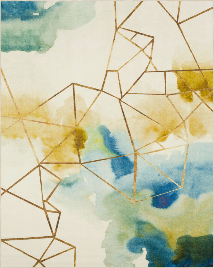 Technicolor Mirage Water White & Blue Area Rug