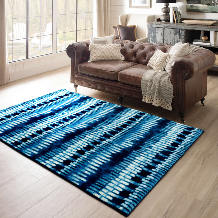 Technicolor Juliette Navy Area Rug