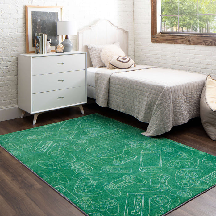 Technicolor Concord Green Area Rug