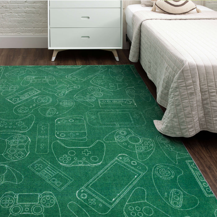 Technicolor Concord Green Area Rug