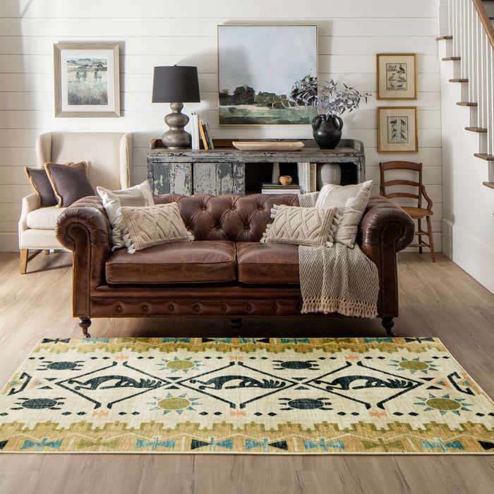 Kokopelii Striped Natural Area Rug