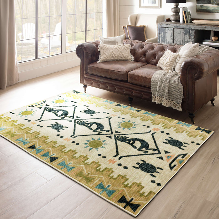 Kokopelii Striped Natural Area Rug
