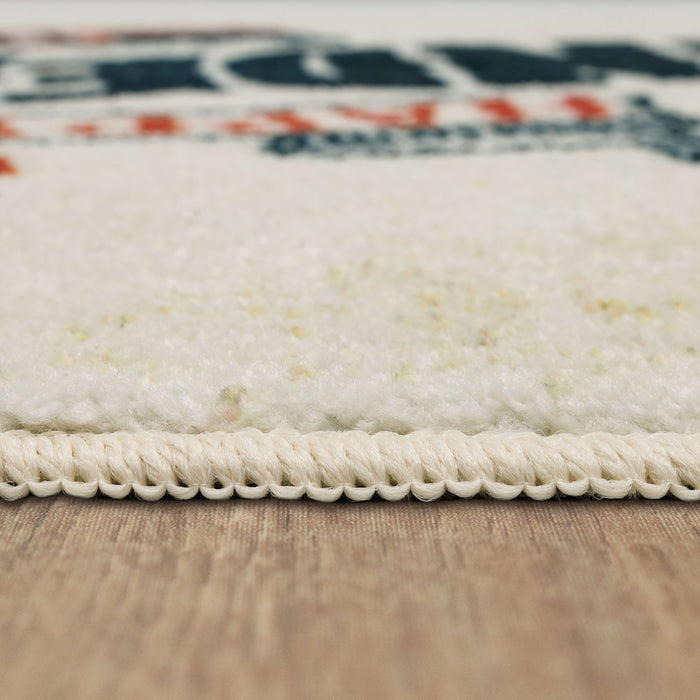 Home of the Brave White and Navy Accent Rug