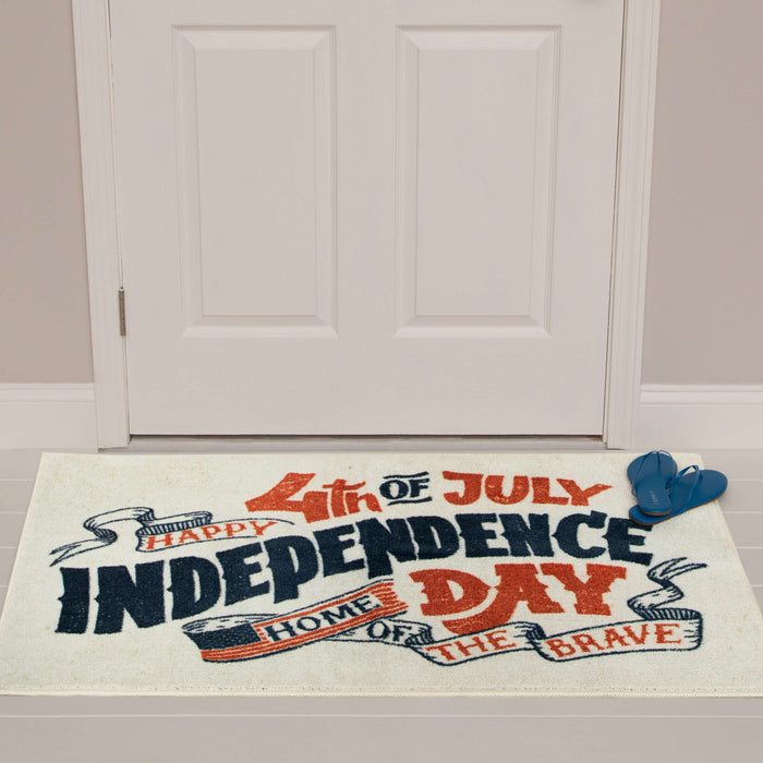 Home of the Brave White and Navy Accent Rug