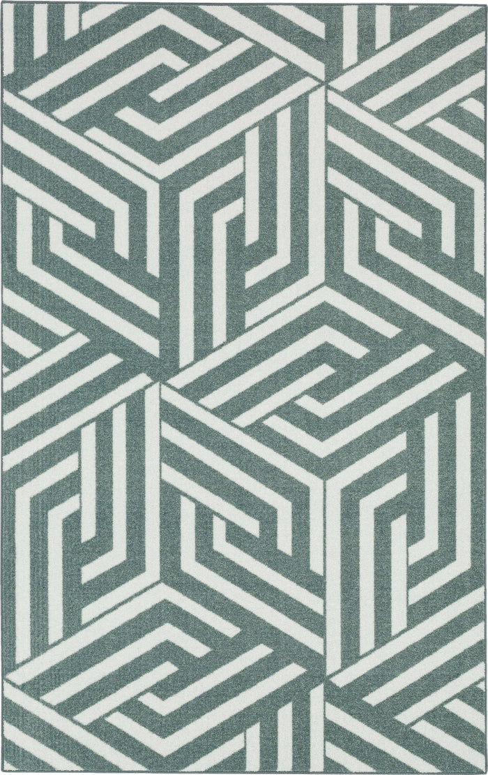 Technicolor Intertwined Grey Area Rug