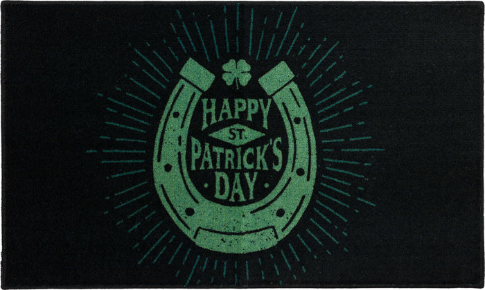Lucky Horseshoe Green & Black Accent Rug