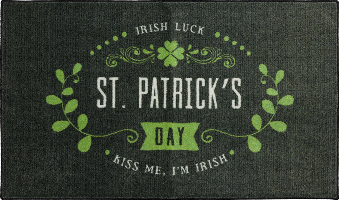 St Patrick's Day Black Accent Rug