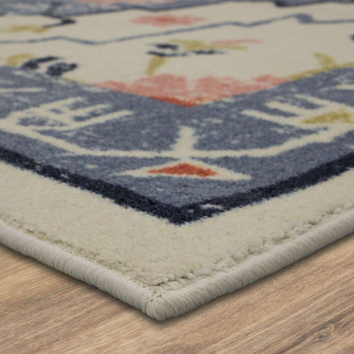 Technicolor Aster White & Blue Area Rug