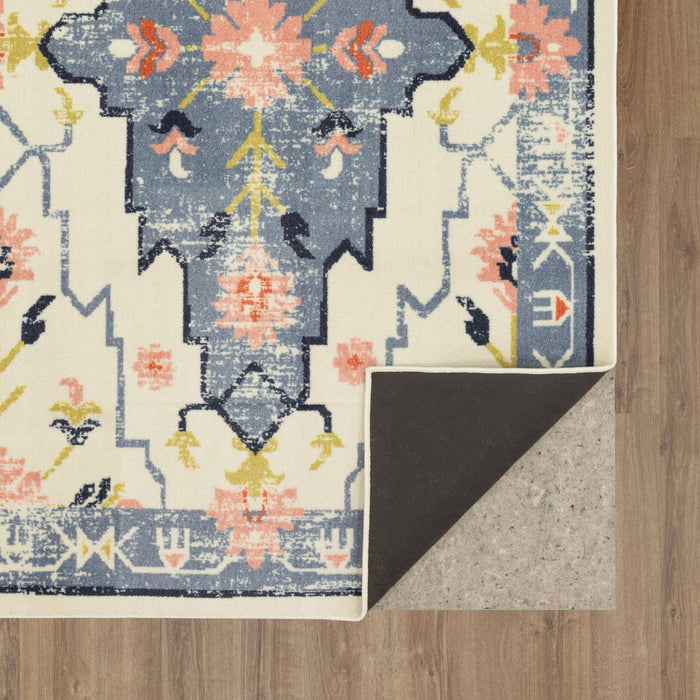 Technicolor Aster White & Blue Area Rug