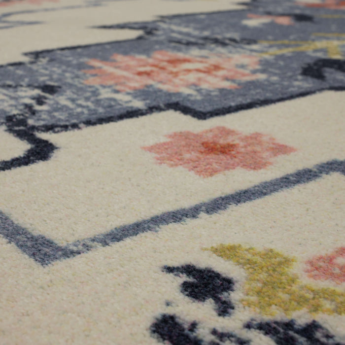 Technicolor Aster White & Blue Area Rug