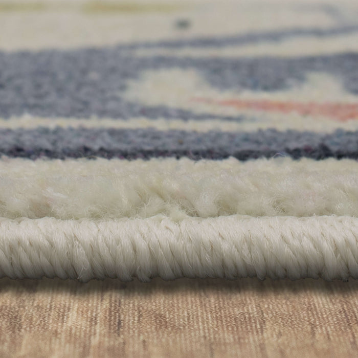 Technicolor Aster White & Blue Area Rug
