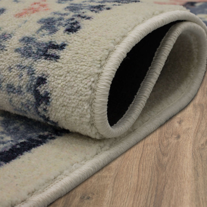 Technicolor Aster White & Blue Area Rug