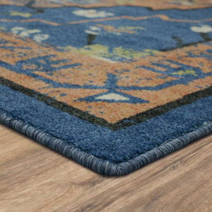 Technicolor Aster Blue & Orange Area Rug