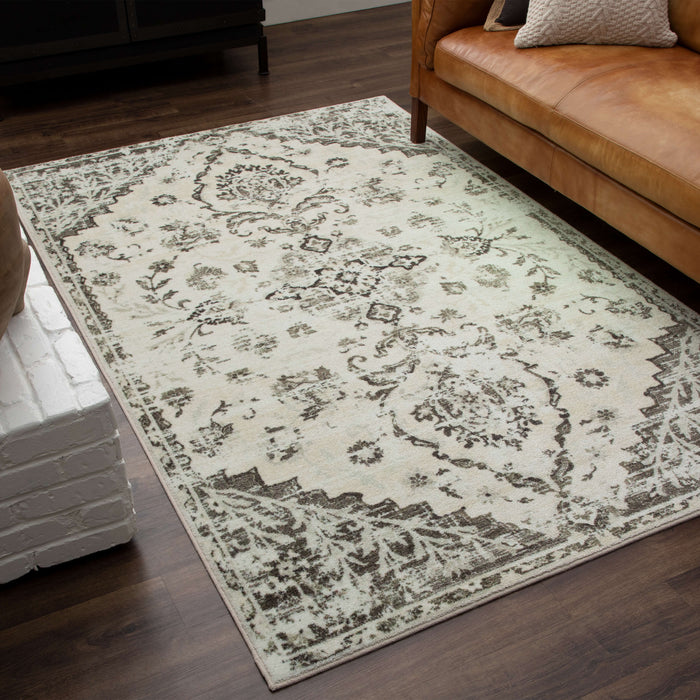 Technicolor Ferndale Gray & White Area Rug