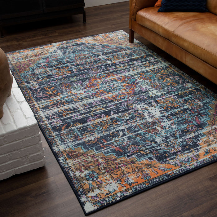 Technicolor Ferndale Pink & Blue Area Rug