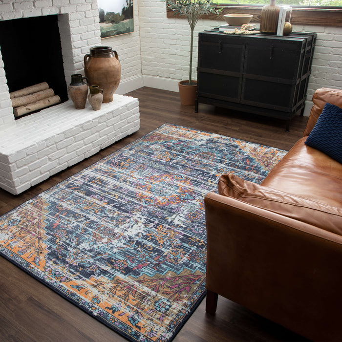 Technicolor Ferndale Pink & Blue Area Rug