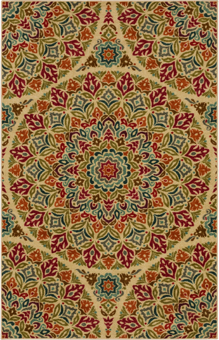 Acropolis Waterlily Green & Orange Area Rug