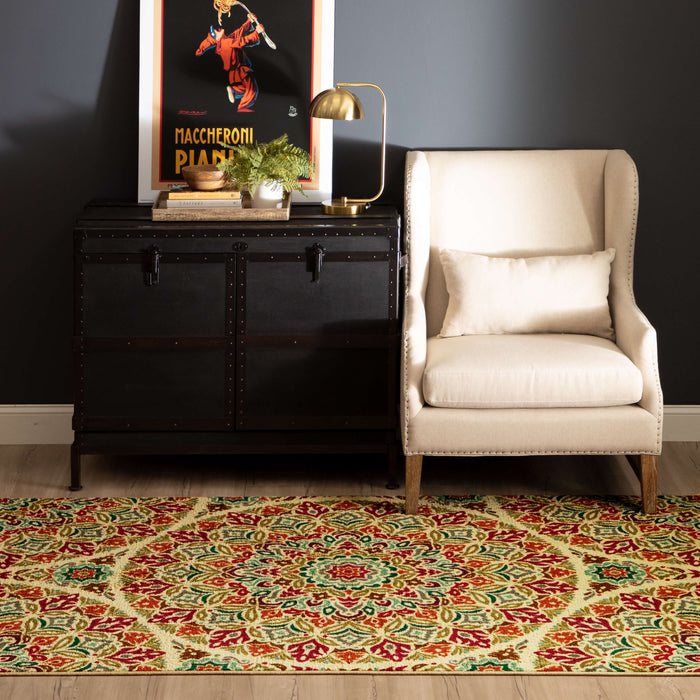 Acropolis Waterlily Green & Orange Area Rug