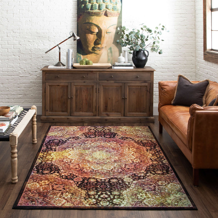 Technicolor Kendall Gray & Yellow Area Rug