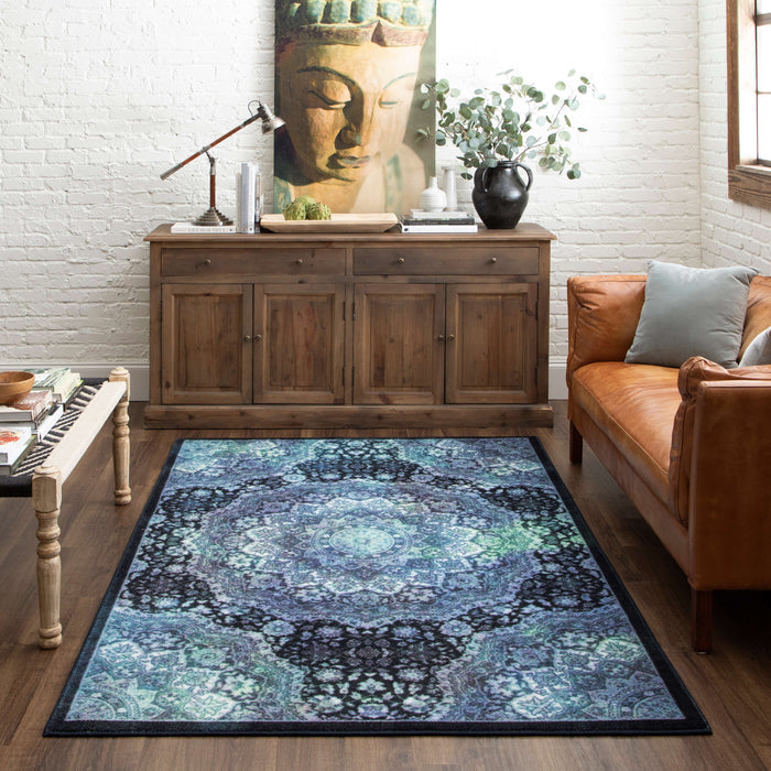 Technicolor Kendall Gray & Blue Area Rug