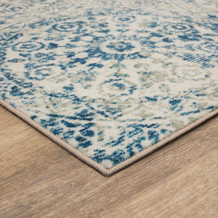 Technicolor Wisdom Blue & Gray Area Rug