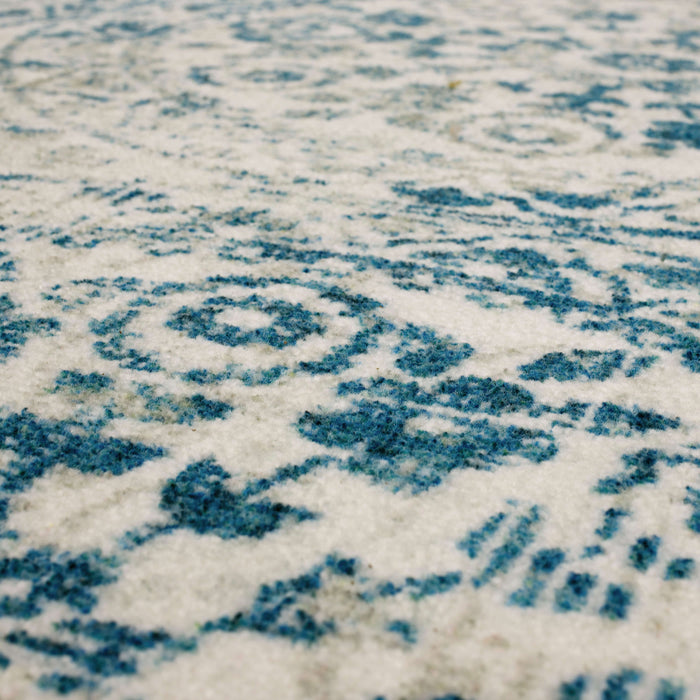 Technicolor Wisdom Blue & Gray Area Rug