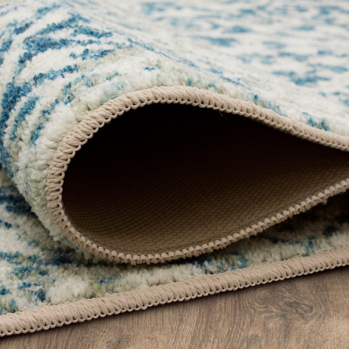Technicolor Wisdom Blue & Gray Area Rug