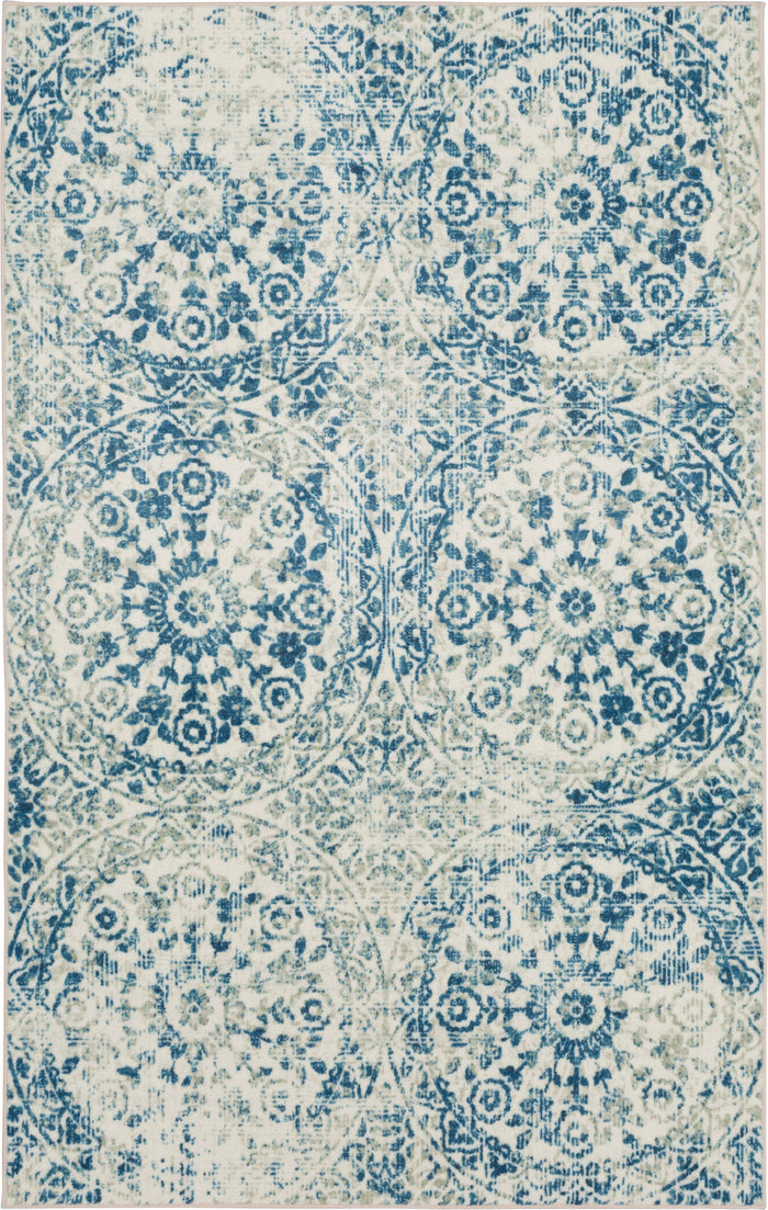 Technicolor Wisdom Blue & Gray Area Rug