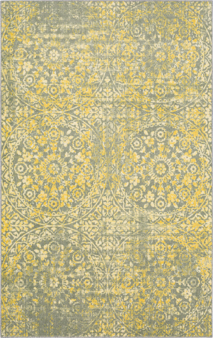 Technicolor Wisdom Gold & Gray Area Rug